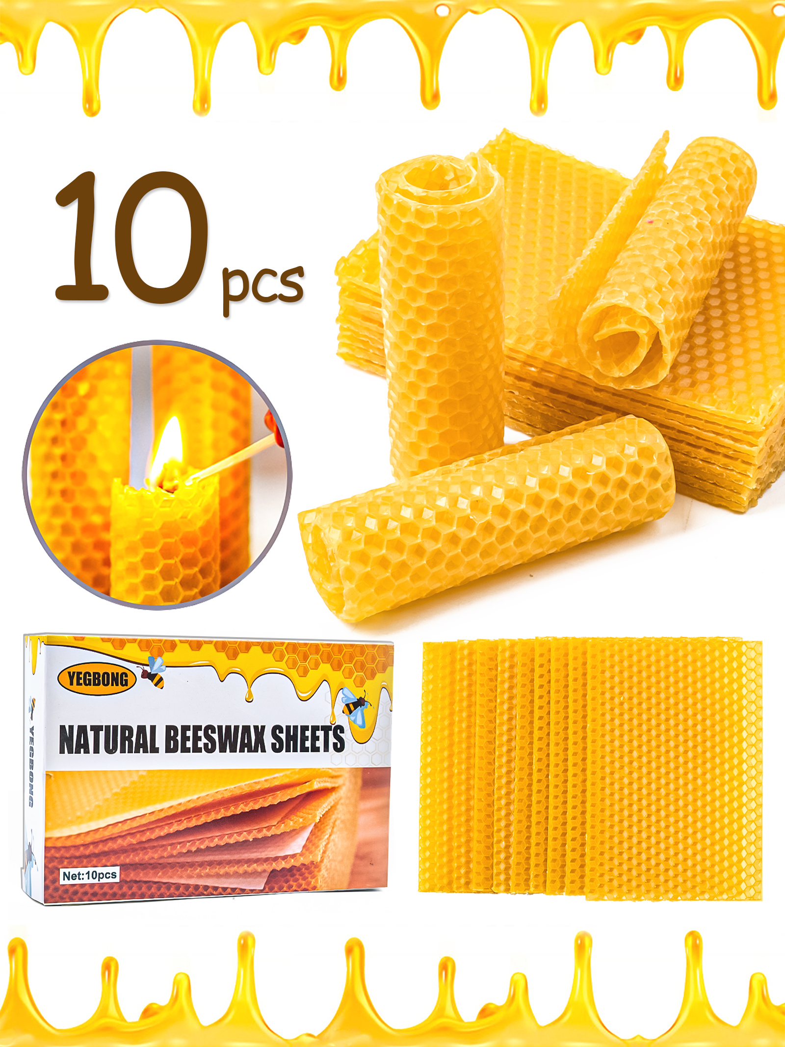 Candle Making Business - 10Pcs Natural Honeycomb Bee Wax Sheets