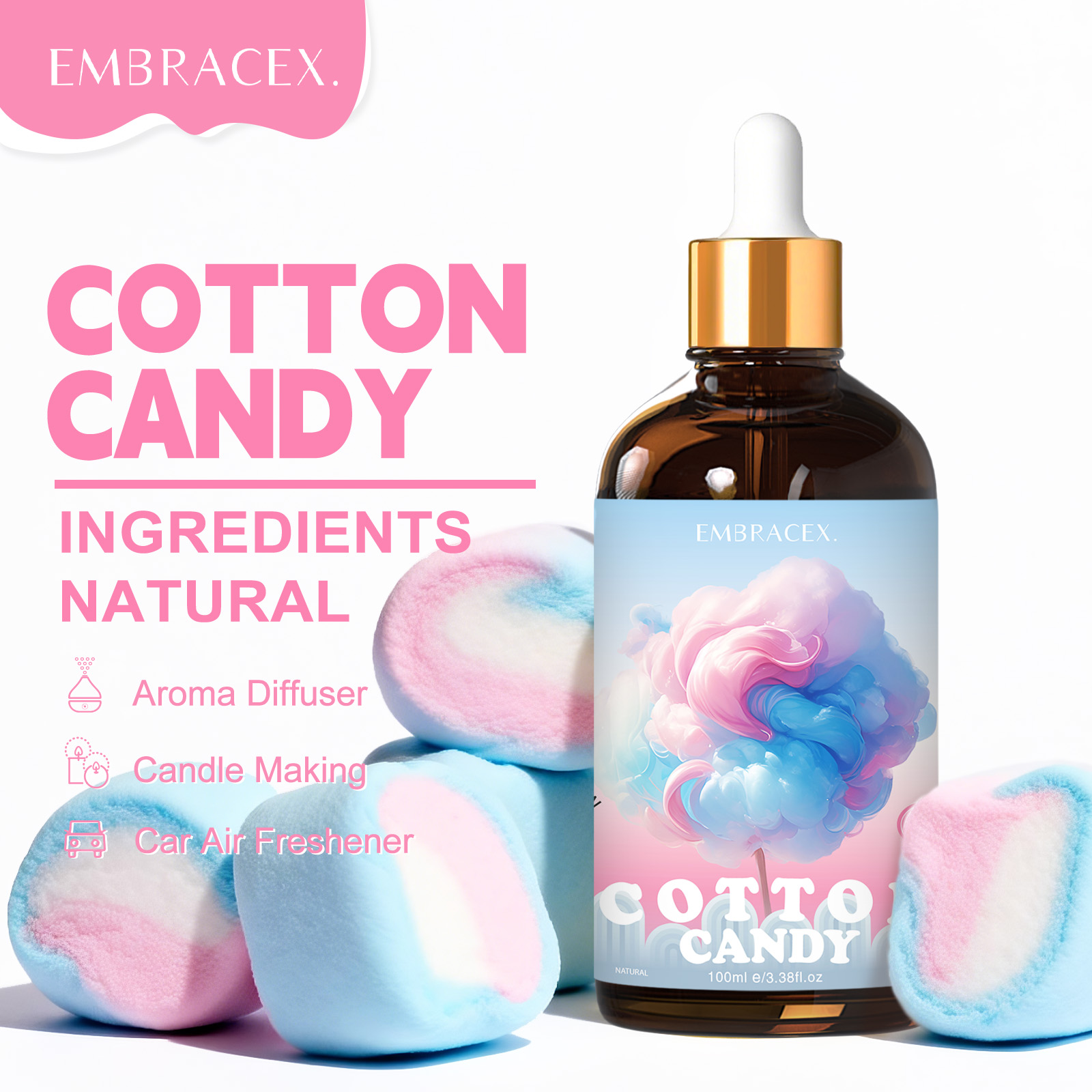 100ml Cotton Candy Essential O - Candle Making Essentials recensie en prijs