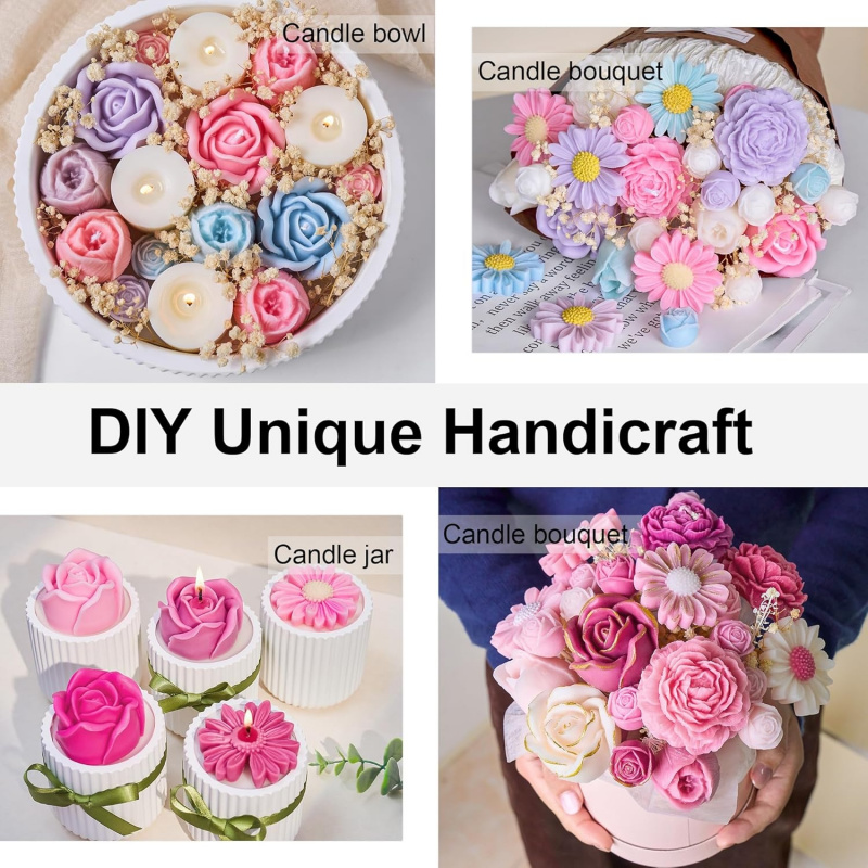 5Flower Candle Mold Set，3D Flo - Candle Making Kits recensie en prijs
