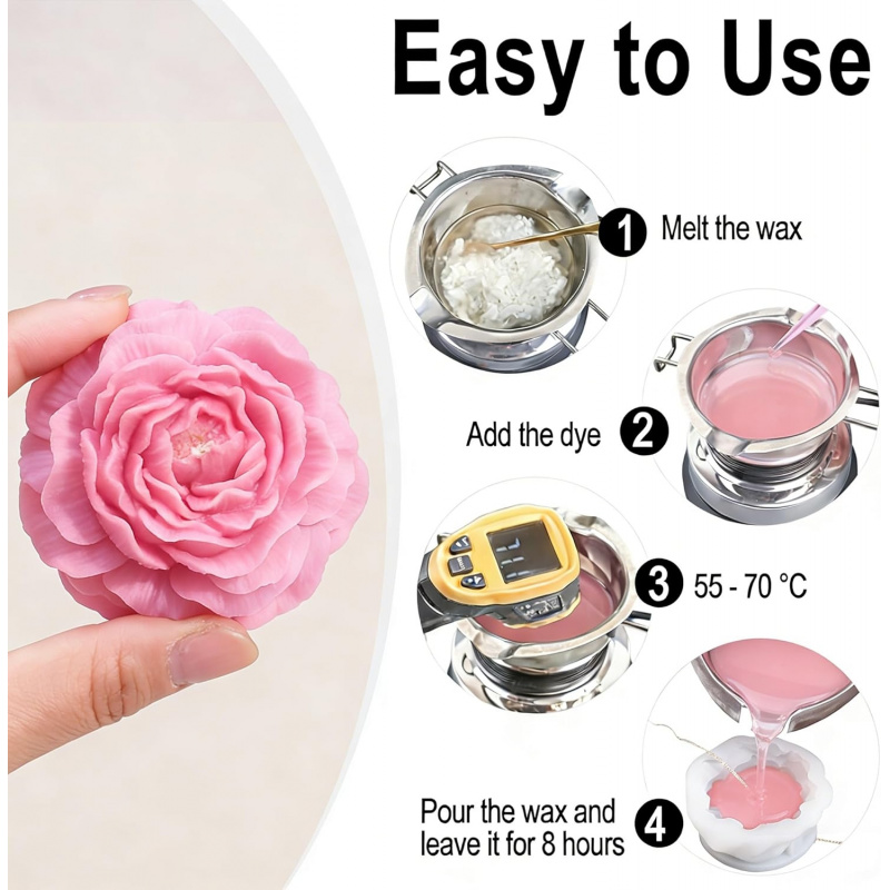5Flower Candle Mold Set，3D Flo - Candle Making Kits recensie en prijs